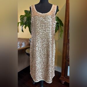 NWT! Talbots gold sequin dress - size 12